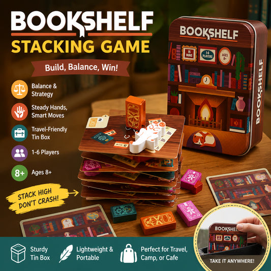 Bookshelf Cooperative Stacking Game