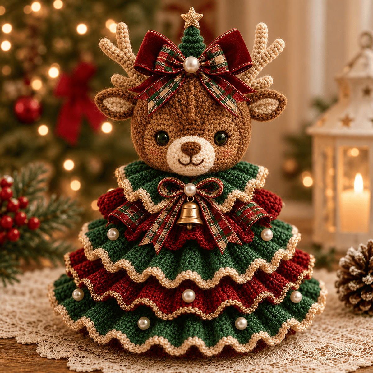 🔥Last Day 49% OFF - 🎄Crochet Animal Christmas Tree DIY Kit
