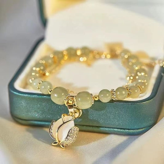 💝Hetian Jade Gold Leaf Bracelet