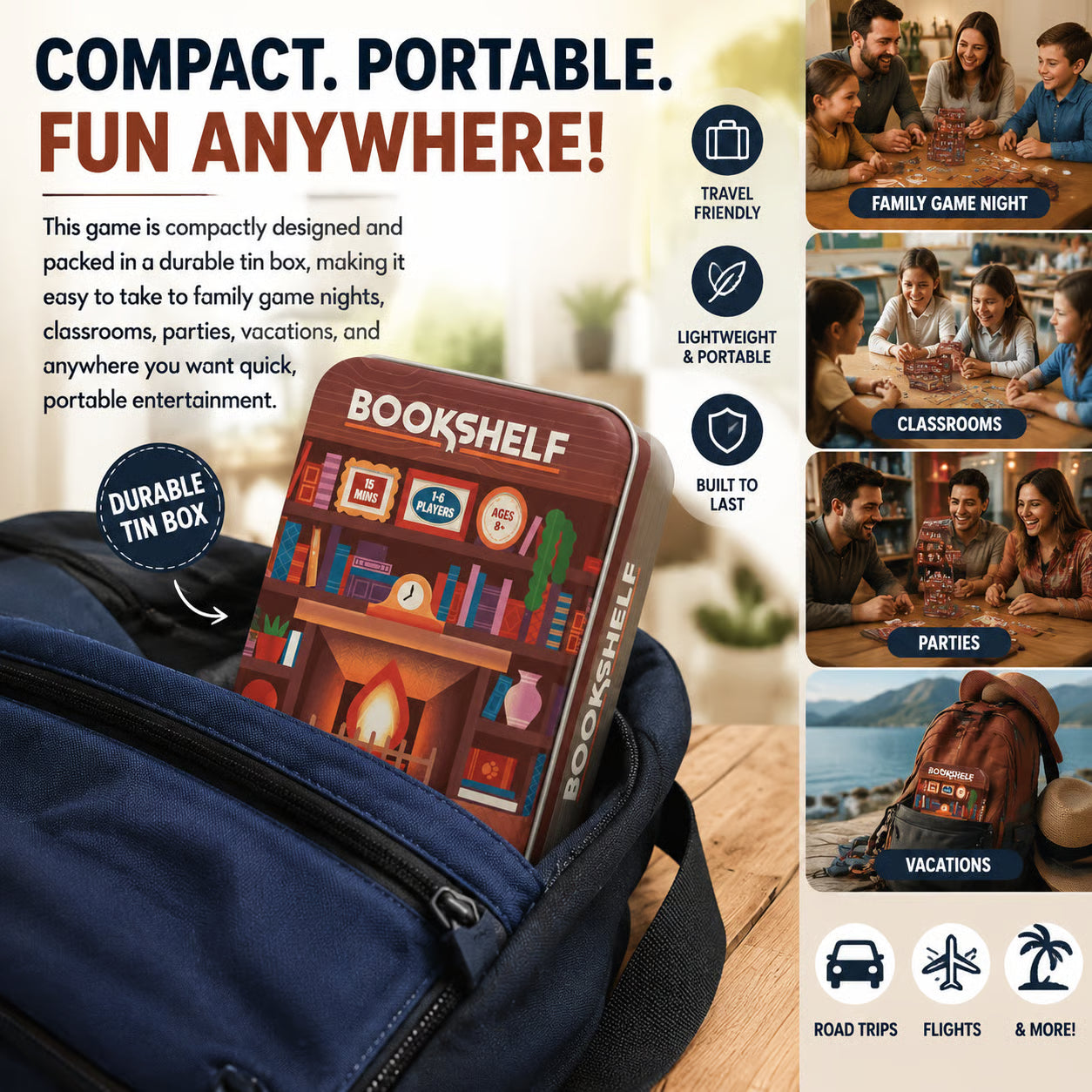 Bookshelf Cooperative Stacking Game