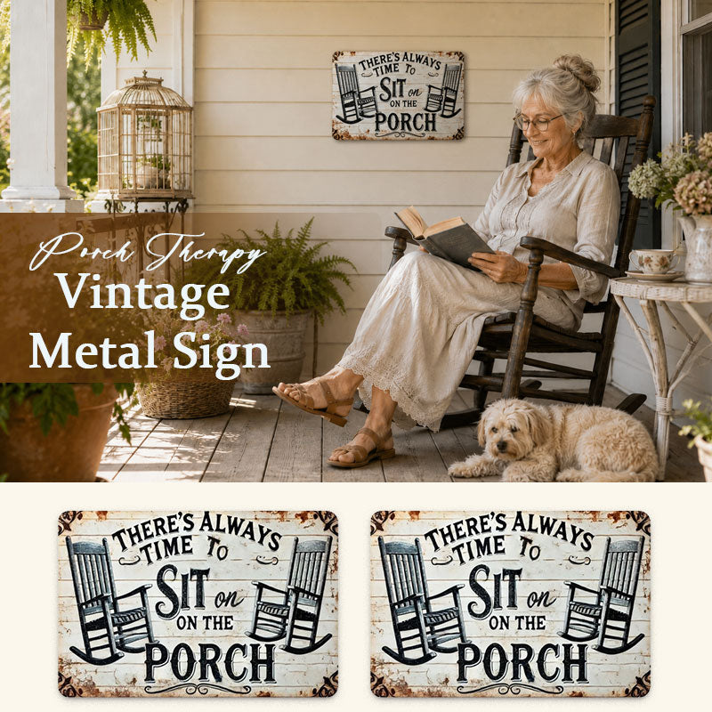 🌾 Porch Therapy Vintage Metal Sign
