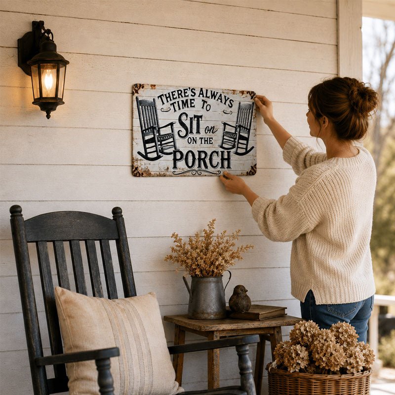 🌾 Porch Therapy Vintage Metal Sign