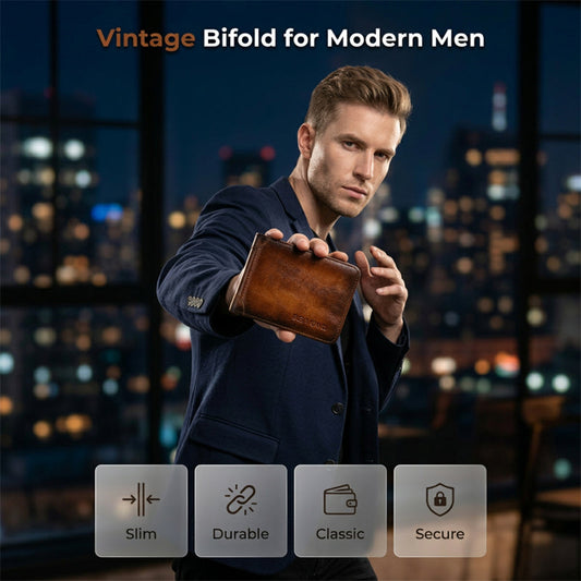 Minimalist RFID Blocking Leather Wallet for Men