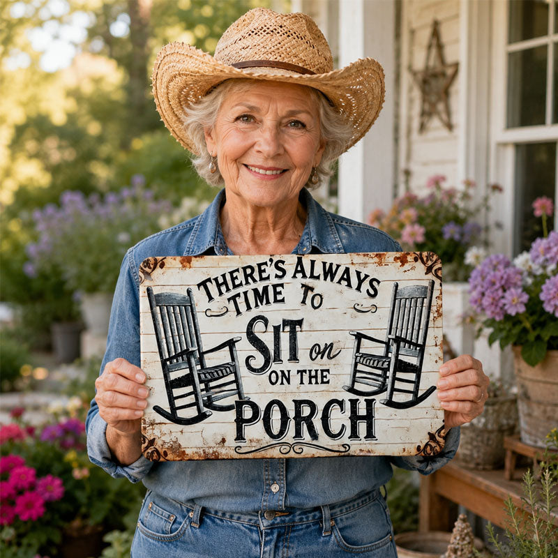 🌾 Porch Therapy Vintage Metal Sign