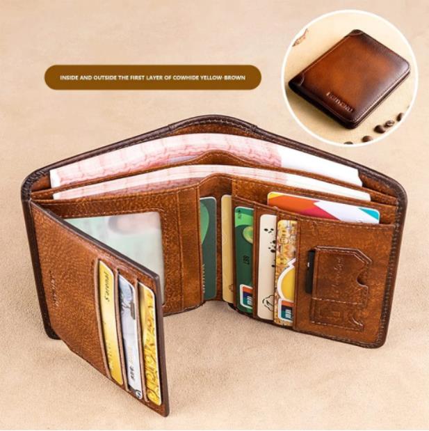 Minimalist RFID Blocking Leather Wallet for Men