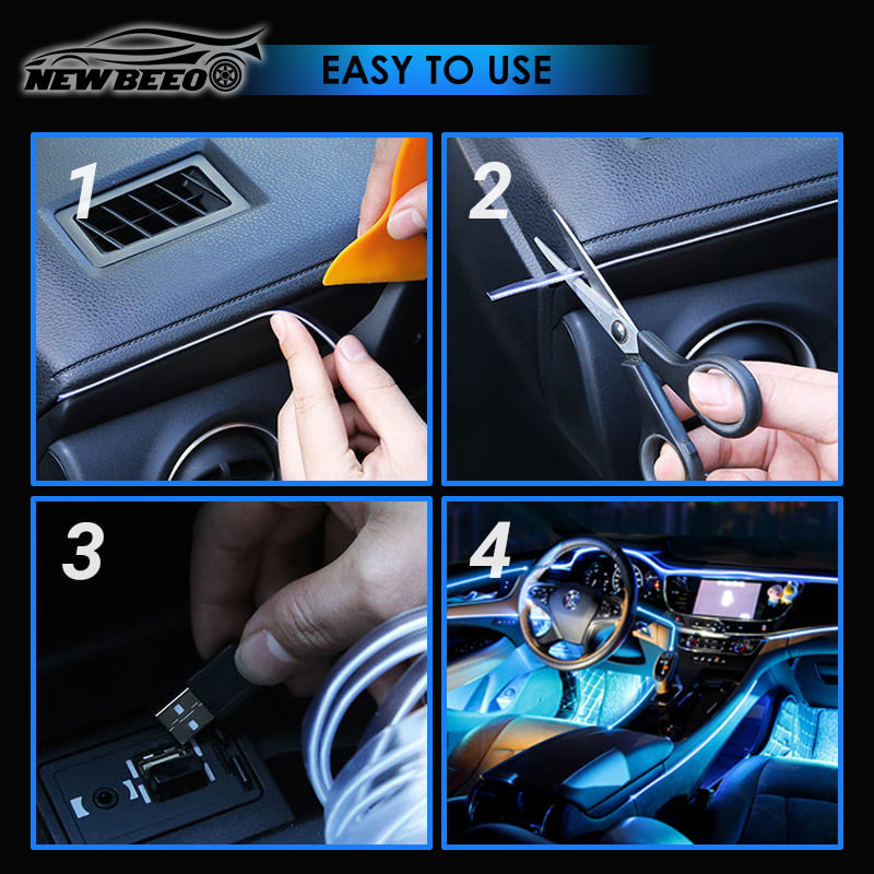🎁 New Arrivals 💥 Car Interior LED Strip Atmosphere Lights – Add a Custom Glow, Easy to Fit & Perfect for Evening Drives 💡