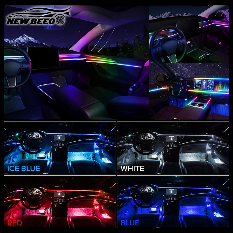 🎁 New Arrivals 💥 Car Interior LED Strip Atmosphere Lights – Add a Custom Glow, Easy to Fit & Perfect for Evening Drives 💡