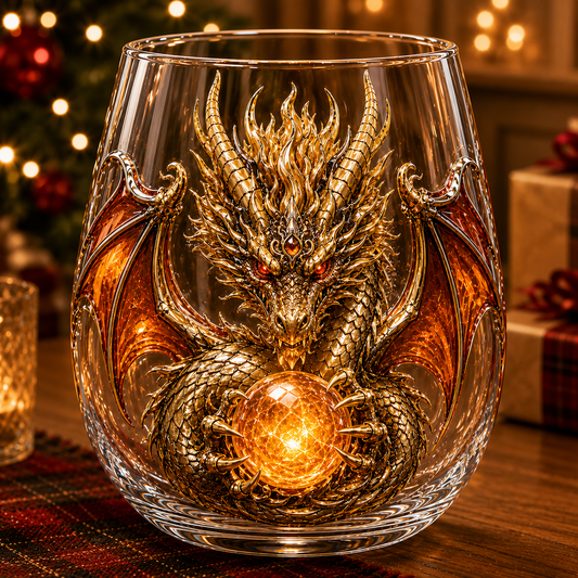 🐉✨ 3D Mythic Dragon Glass Art Cup