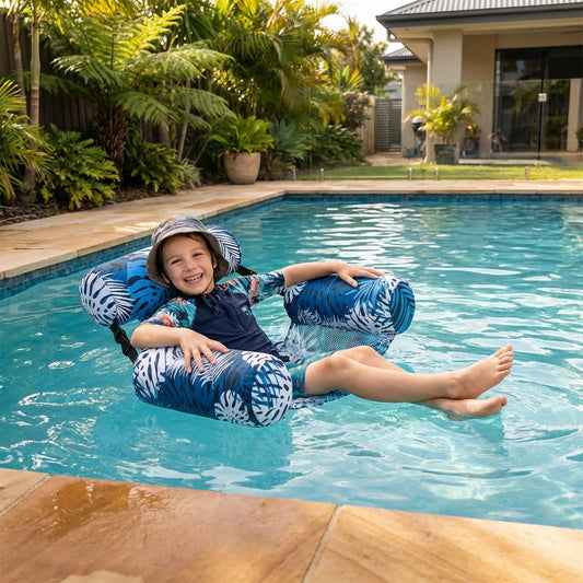 Inflatable Pool Hammock with Backrest – Foldable Water Lounge