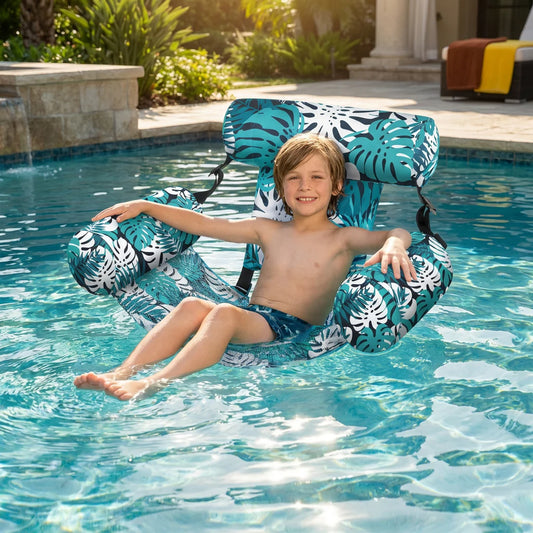 Inflatable Pool Hammock with Backrest – Foldable Water Lounge