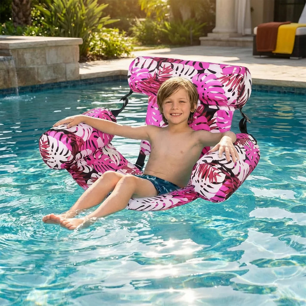 Inflatable Pool Hammock with Backrest – Foldable Water Lounge