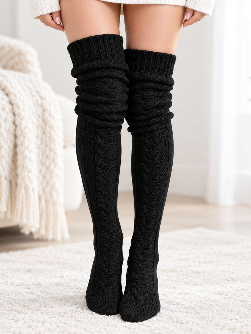 Women's Cable Knit Knee-High Socks