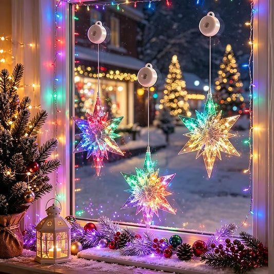 🎄❄️ DIY Christmas Snowflake Suction Cup LED Lights ✨