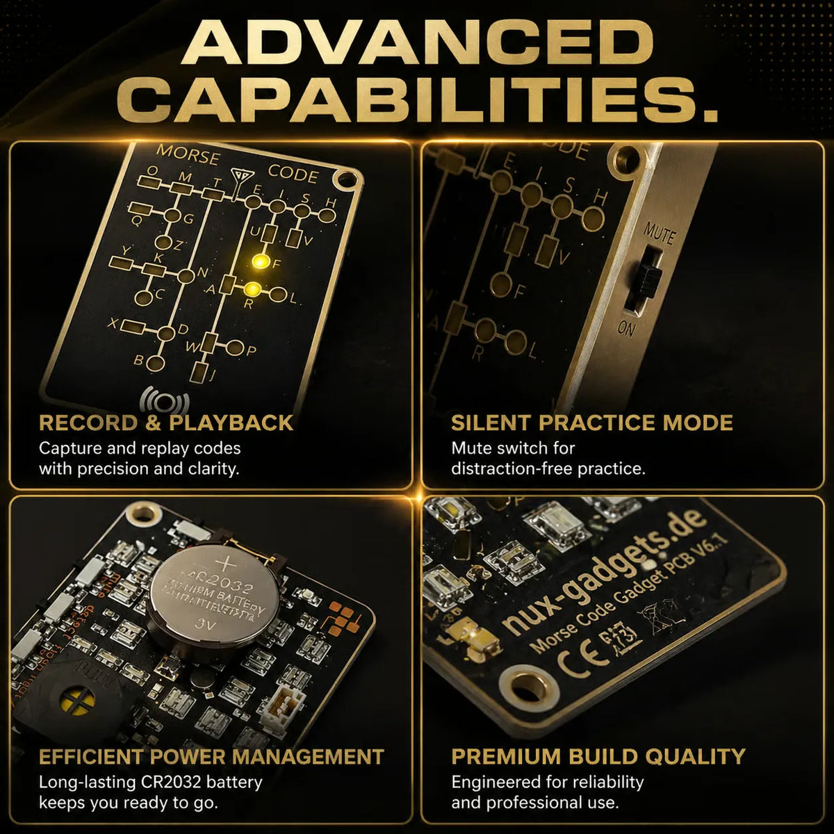 📟 Morse Code Trainer Card Pro (LED Edition)