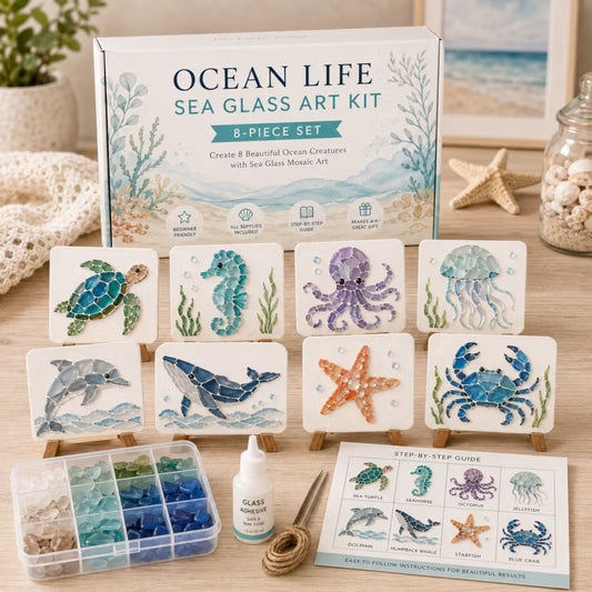 🌊 DIY Sea Glass Mosaic Art Kit