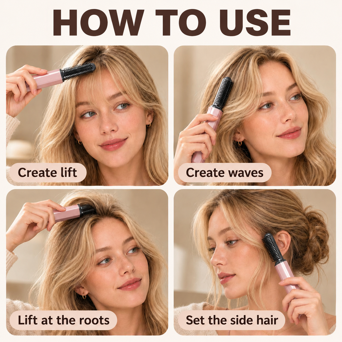 💇 Compact Wireless Hot Comb – Handy Bang Styling Companion!