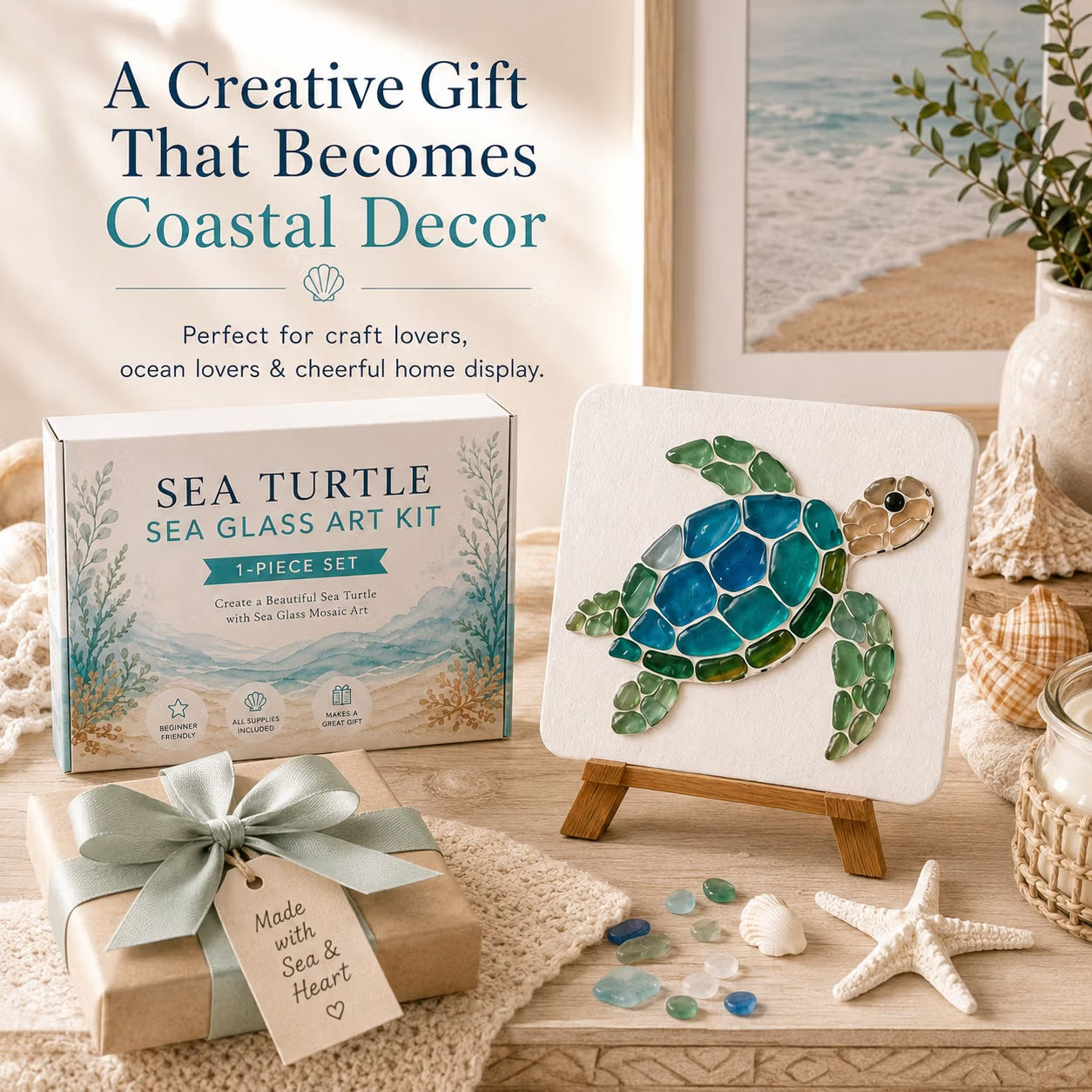🌊 DIY Sea Glass Mosaic Art Kit