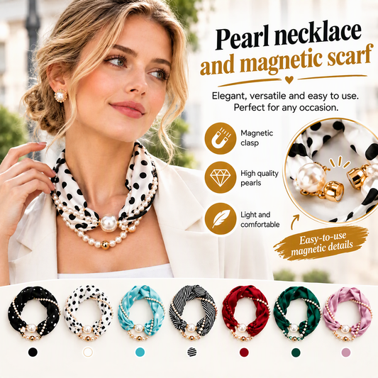 💎 Elegant Pearl Scarf Necklace ✨ Buy 1, Get 1 FREE! 🎁