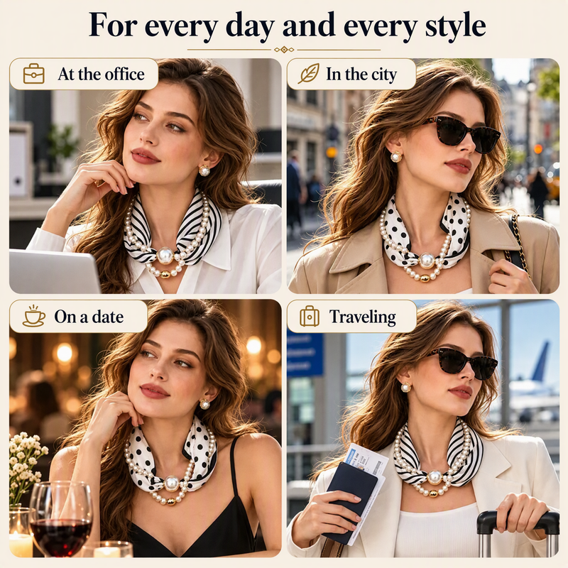 💎 Elegant Pearl Scarf Necklace ✨ Buy 1, Get 1 FREE! 🎁
