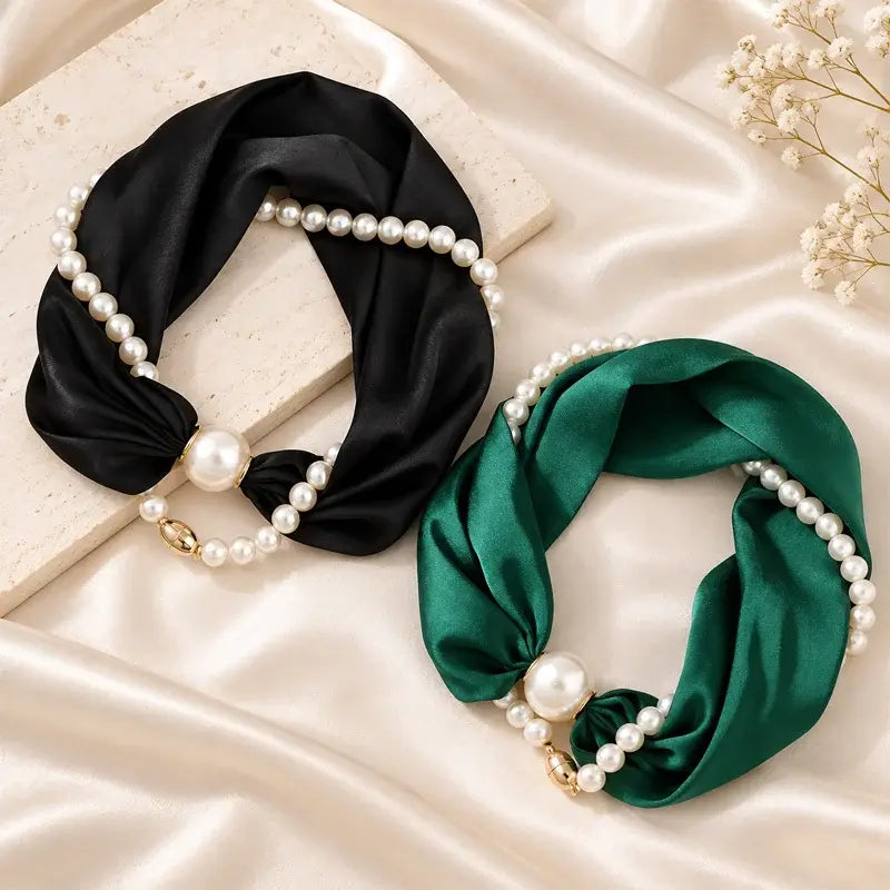 💎 Elegant Pearl Scarf Necklace ✨ Buy 1, Get 1 FREE! 🎁